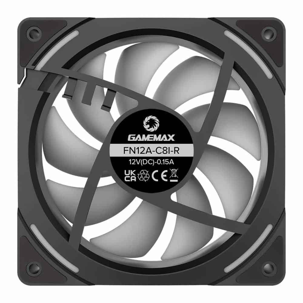 (image for) GameMax Infinity Black 120mm ARGB Reversible Blade Case/CPU Cooler Fan